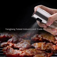 TreaPro botol semprot minyak bambu Jerman, panci pengurang lemak aman untuk memasak di dapur dan BBQ minyak dapat dimakan