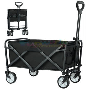 <span class=keywords><strong>Chariot</strong></span> de <span class=keywords><strong>plage</strong></span> de camping pliable de grande taille avec <span class=keywords><strong>roue</strong></span> de frein et de réservoir pour le shopping et le stockage - Product Image 6