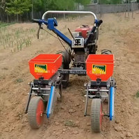 Semoir à maïs à deux ou trois rangs, entraîné par un motoculteur, sans labour, fertilisation, sorgho, soja, semoir de précision