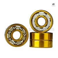 Roulements à billes à gorge profonde en acier chromé GCR15 pour patins à roues alignées, revêtement titane doré, modèles 608 et 627