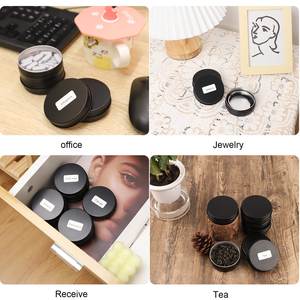 Various Sizes Black Round Aluminum Cosmetic Containers Aluminum Jars with Screw Lid Metal Empty Aluminum <b>Tins</b> <b>Storage</b> Travel <b>Tin</b> - Product Image 6