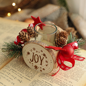 Decorazione Natalizia Portacandela a Stella di Natale Ornamenti Creativi da Tavolo Natalizi Portacandela Natalizio <span class=keywords><strong>in</strong></span> <span class=keywords><strong>Legno</strong></span> e Vetro - Product Image 3