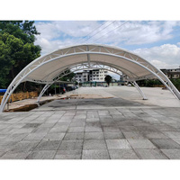 Cubierta de Membrana Tensada para Escenarios al Aire Libre, Estructura de Acero con Arco de Gran Envergadura, Recubrimiento PVDF/PTFE Ecológico