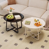 Table basse ronde moderne en fer forgé pour salon et balcon, non extensible, sans assemblage, mobilier de maison