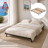 Cadre de lit super king-size multifonction en métal avec sommier à lattes ventilé, base de lit plateforme tout-en-un pour chambre à coucher