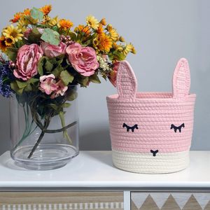 <span class=keywords><strong>Panier</strong></span> de rangement rond <span class=keywords><strong>pour</strong></span> la lingerie et les jouets, motif lapin rose mignon, <span class=keywords><strong>pour</strong></span> chambre d'enfant, 10x10x8 pouces - Product Image 3