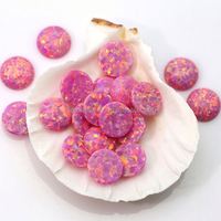 Cabochon rond en opale de feu blanche à dos plat pour bijoux en opale