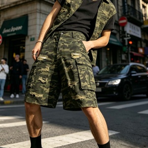 Men's Camouflage Vintage Cargo Shorts Distressed Street Style Multi-pockets Shorts for Summer - Product Image 1