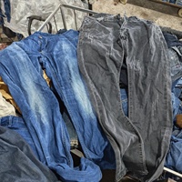 Pakaian Denim Bekas Berkualitas Grade A untuk Pria, Celana Jeans Bekas Ukuran Campur, Pakaian Bekas Grosir Bale 100kg