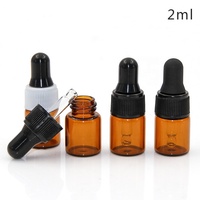 Flacon compte-gouttes en verre ambré 1ml 2ml 3ml 5ml, flacon compte-gouttes en verre pour huile essentielle, échantillon de parfum, cadeau, flacon en verre ambré avec pipette