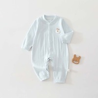 Lot de 4 Combinaisons pour Bébé |   Combinaisons en coton à manches longues avec imprimé étoiles, lune et nuages |   Patch en peluche |   95% Coton 5% Spandex |   4 Couleurs