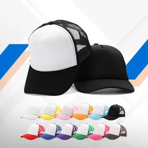 Hochwertige leere benutzer definierte Logo Snap Back Caps 5 Panel Stickerei Schaum Baseball Mesh Cap Fashion Trucker Hüte