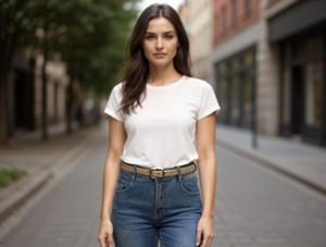 Cinturón de Mujer con Hebilla Rectangular de 2.5cm, 110cm, Cuero Vacuno, Estilo Casual - Product Image 2