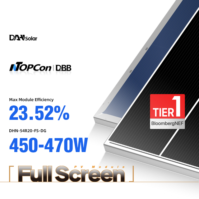 EU Stock TOPCon Full Screen Bifacial Solar Panel 450W 455W 460W From Rotterdam EU Warehouse
