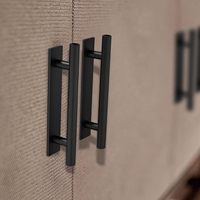 Poignée et bouton en plastique ABS noir mat raffiné, auto-adhésifs, sans perçage, pour fenêtre coulissante et armoire