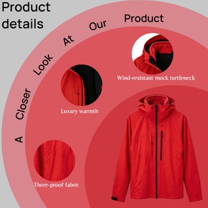Service OEM personnalisé – Veste à capuche rigide imperméable et coupe-vent en polyester/nylon épais avec coutures thermosoudées - Product Image 4