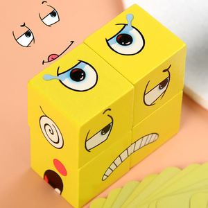 Cubo de Madera Mágico con Expresiones Faciales y Campana para Entrenamiento de Pensamiento Lógico y Cambio Cerebral - Product Image 3