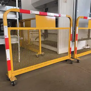Barricada de metal para segurança do armazém, com fio de proteção, barreira de trilho, barreira de controle de multidão
