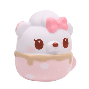 Mochi Bear Tea Cup Toy TPE Slow Rebound <b>Anime</b> <b>Keychain</b> Collectible Figure - Product Image 4
