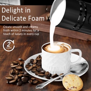 Mousseur à lait électrique 5-en-1, mousseur à lait vapeur détachable en acier inoxydable, machine à chocolat chaud automatique - Product Image 2