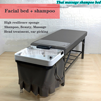 Chaise de shampooing pour salon de coiffure, mobilier de salon, lit de lavage pour soins capillaires avec lavabo