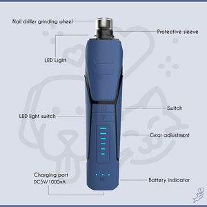 Meilleures ventes : Lime à griffes et coupe-griffes pour animaux <span class=keywords><strong>de</strong></span> compagnie à 6 vitesses avec éclairage, rechargeable, pour chiens <span class=keywords><strong>de</strong></span> grande, moyenne et petite taille, et chats - Product Image 3