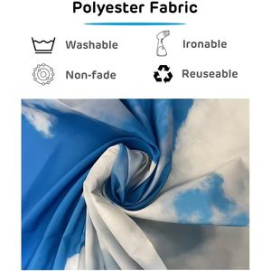 Tapiz de tela para decoración de pared, cielo azul, nubes blancas, para colgar en la pared, dormitorio, sala de estar, dormitorio universitario, sala de estudio, decoración de ventana, 140x118 - Product Image 5