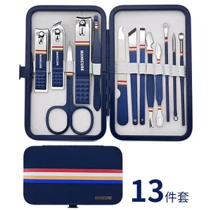 Di alta qualità 19 pezzi tagliaunghie Manicure Pedicure Set in acciaio inox pinza forbici strumenti per Manicure con custodia da viaggio in PU