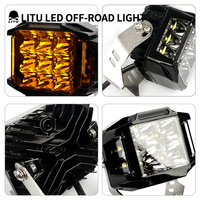 Luces LED Laterales con DRL de 5 Pulgadas y 75W, Combinación de Haz de Luz Amarillo y de Inundación, Barra de Luces LED Antiniebla para Camiones, Luces de Trabajo para Coche 4x4 Todoterreno