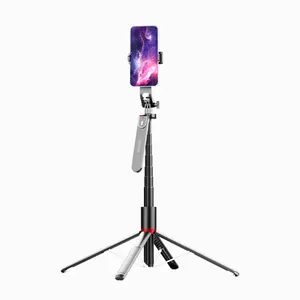 Suporte de tripé para selfie, 2 em 1, alumínio, 2 metros, 170 cm, 1.5m, liga, alto, alto, para streaming ao vivo, suporte para tripé de chão, bastão para selfie