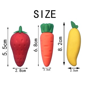 Trung Quốc emda 600106 khuyến mại ít vụn <span class=keywords><strong>TPE</strong></span> phim hoạt hình xoài cà rốt dâu tây trái cây dễ thương tẩy thiết lập cho học sinh trung học - Product Image 3