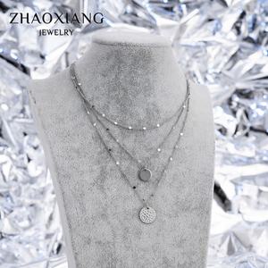 Collares en capas de moda para mujer, bonitos y románticos, con dijes de acero inoxidable. - Product Image 5