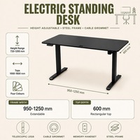 Cadre de bureau assis-debout électrique à moteur unique, version e-commerce, tables incluses
