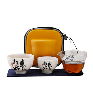 ポータブルセラミックガラスティーセットギフトホーム屋外ビジネス旅行中国カンフー手作りセラミックティーポットカップ - Product Image 6