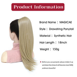 Extension per <span class=keywords><strong>Coda</strong></span> <span class=keywords><strong>di</strong></span> <span class=keywords><strong>Cavallo</strong></span> con Clip a Griffe in Fibra Resistente alle Alte Temperature, <span class=keywords><strong>Lunga</strong></span>, Liscia e Setosa, Bionda, con Elastico, Facile da Applicare - Product Image 2