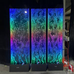 Floor standing <b>acrylic</b> dancing water fountain bubble panel wall with multi colors led light - Product Image 2