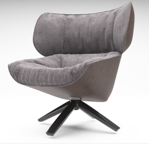 Muebles de dormitorio tapizados de fibra de vidrio de lujo moderno reclinable tela de madera BB italiano Tabano base giratoria sillón - Product Image 5