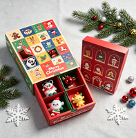 Boîte d'emballage en carton mystère pour calendrier de l'avent, boîte vide pour cadeaux de Noël, design personnalisé directement de l'usine