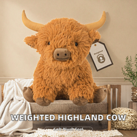 Peluche de vache des Highlands lestée, 16 pouces de haut, douce et adorable, pour bébés de 0 à 24 mois, fabriquée en Chine, cadeau et décoration