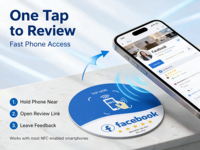 Carte de visite NFC sans contact avec puce 215 en PVC, carte Google Review, logo personnalisé, activation par simple pression, personnalisable pour restaurant/hôtel