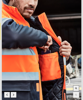Veste réfléchissante haute visibilité pour homme, veste de sécurité pour travaux en extérieur et sécurité hivernale