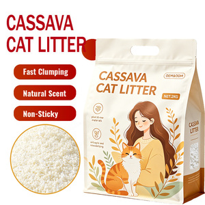 Litière pour <span class=keywords><strong>chat</strong></span> en cassave naturelle, sans parfum, écologique, 99 % sans poussière, à agglomération rapide, hautement absorbante, pour chats sensibles, professionnelle - Product Image 1
