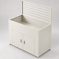 Jardinière rectangulaire en métal avec armoire de rangement et treillis, jardinière d'extérieur, design personnalisé pour importateurs et distributeurs