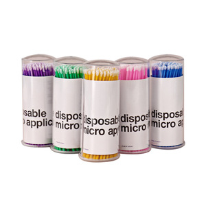 100pcs Disposable Mini Cotton Swab <b>Micro</b> Brushes Lash Spoolie Applicators Beauty Tool - Product Image 1