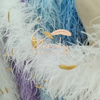 Écharpe en plumes d'autruche épaisses, boa en plumes de coq rayées pour costumes de danse, arts, artisanat, mariages et fêtes