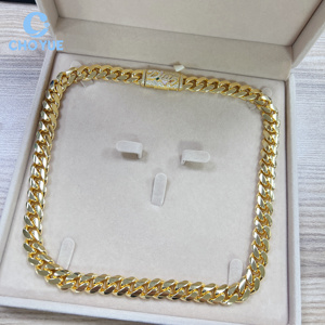 Cadena cubana de eslabones Miami de 14 mm de plata de ley 925 con diamantes de moissanita VVS, estilo hip hop, joyería lisa - Product Image 2