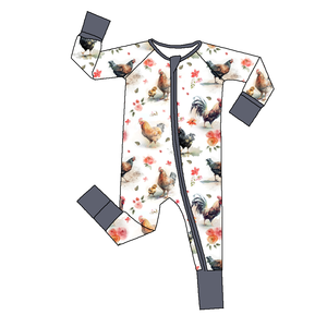 Özel Tasarım ODM Örme Çift Taraflı Fermuarlı Uzun Kollu Bambu 200-220gsm Rahat Sonbahar Unisex Bebek Tulumları Çevre Dostu - Product Image 4