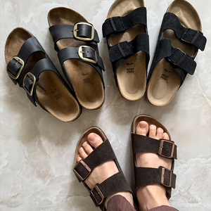 Sandalias de Cuero de Primera Calidad, Estilo <span class=keywords><strong>Birkenstock</strong></span>, Planas, para Exteriores, con Plantilla de Corcho, para Hombre y Mujer, Modelo Hana - Product Image 3