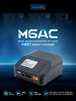 Cargador/Descargador Inteligente ToolkitRC M6AC AC 120W DC 300W 15A con Probador de Señales para Baterías LiPo 1-6S