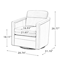 Fauteuil pivotant ergonomique en cuir véritable pour salon, chaise de loisirs moderne pour la maison, le bureau, l'appartement, l'hôtel